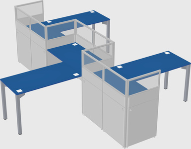 L-shape cubicles