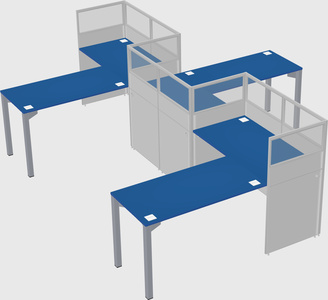 L-shape cubicles
