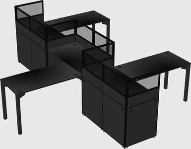 L-shape cubicles