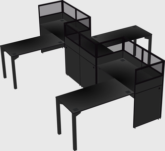 L-shape cubicles