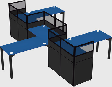 L-shape cubicles