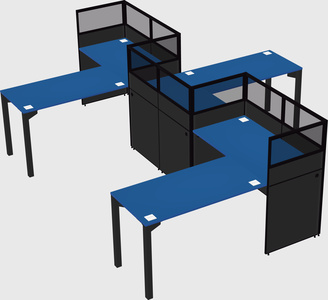 L-shape cubicles