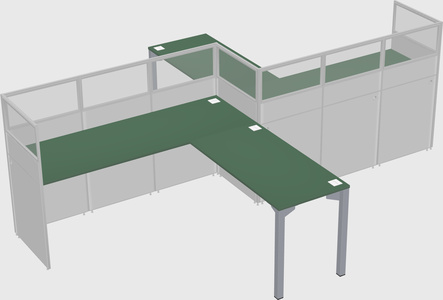 L-shape cubicles