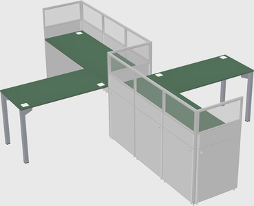 L-shape cubicles