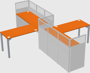 L-shape cubicles