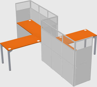 L-shape cubicles