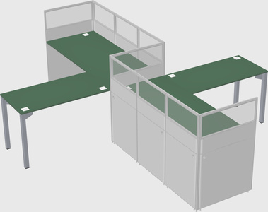 L-shape cubicles