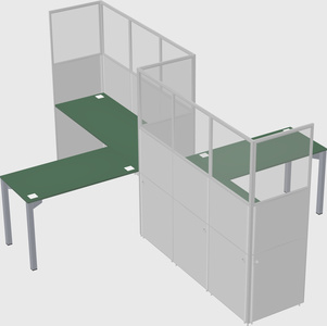 L-shape cubicles