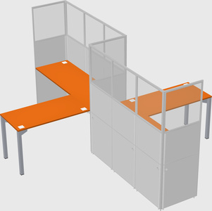 L-shape cubicles