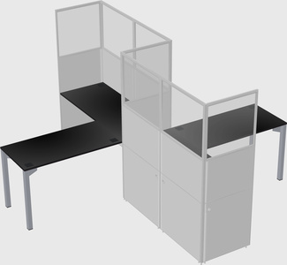L-shape cubicles
