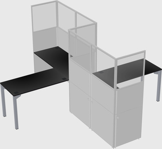 L-shape cubicles