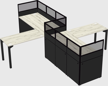 L-shape cubicles