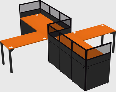 L-shape cubicles