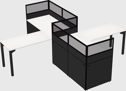 L-shape cubicles