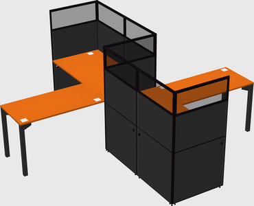 L-shape cubicles