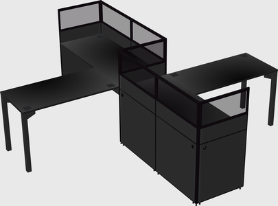 L-shape cubicles