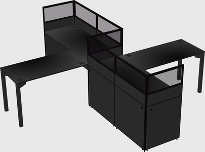 L-shape cubicles