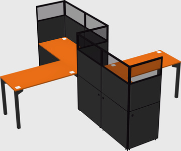 L-shape cubicles