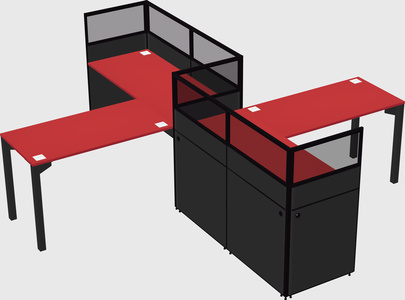 L-shape cubicles