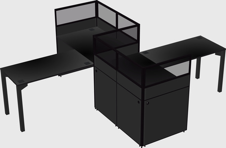 L-shape cubicles