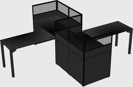 L-shape cubicles