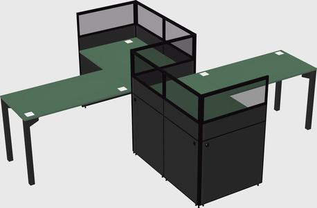 L-shape cubicles