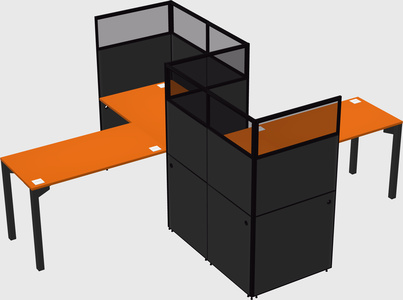 L-shape cubicles
