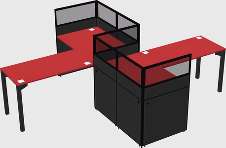 L-shape cubicles