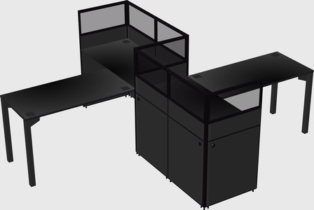 L-shape cubicles