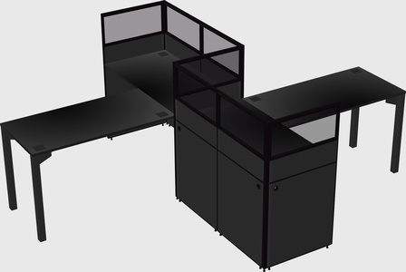 L-shape cubicles