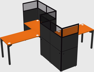L-shape cubicles