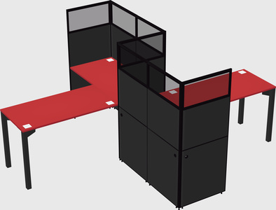 L-shape cubicles