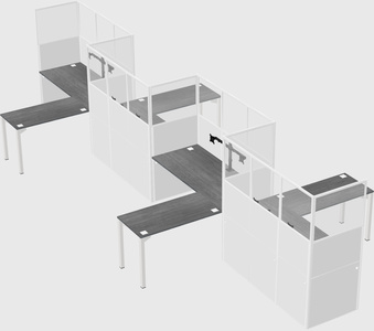 L-shape cubicles