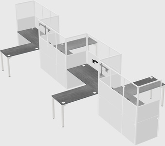 L-shape cubicles