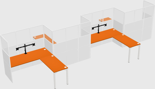L-shape cubicles