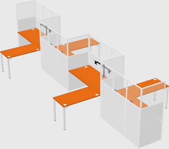 L-shape cubicles
