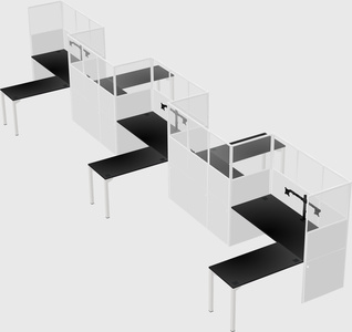 L-shape cubicles