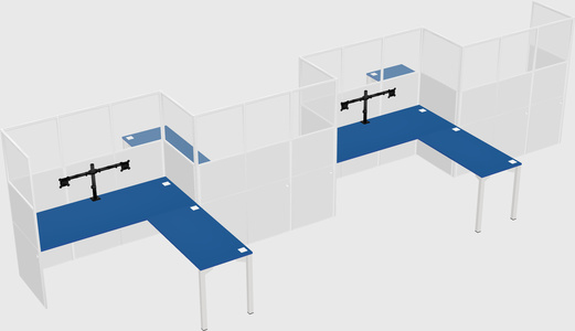 L-shape cubicles