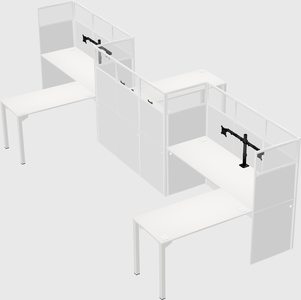 L-shape cubicles