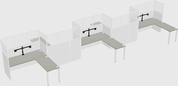 L-shape cubicles