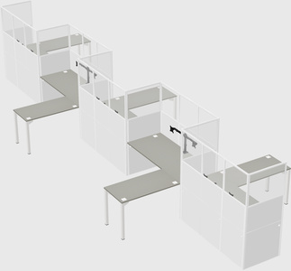 L-shape cubicles