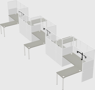 L-shape cubicles