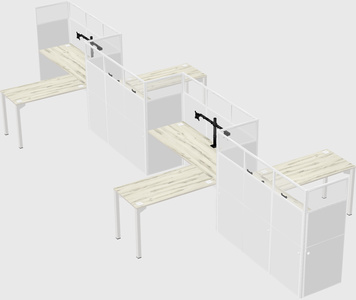 L-shape cubicles