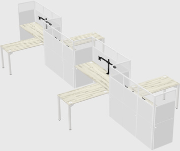 L-shape cubicles