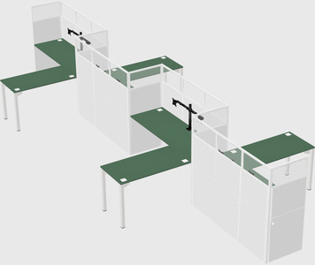 L-shape cubicles