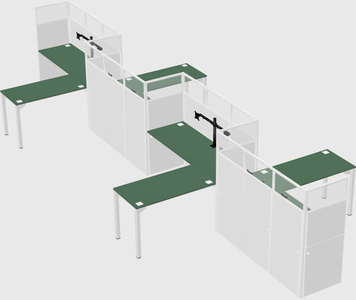 L-shape cubicles