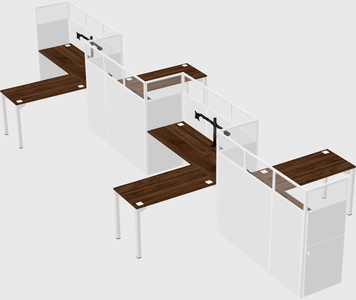 L-shape cubicles