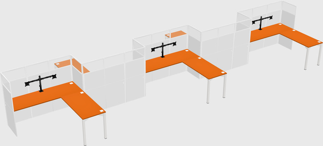 L-shape cubicles