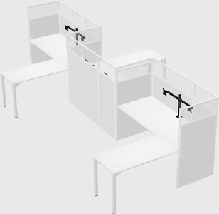 L-shape cubicles