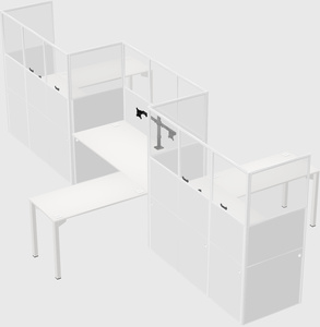 L-shape cubicles